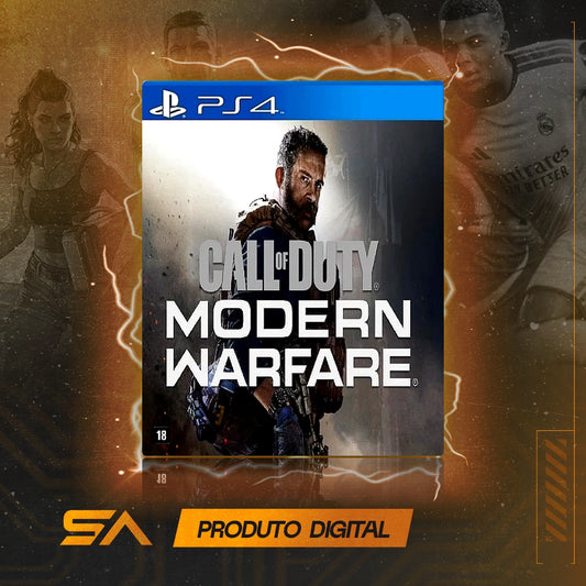 Capa oficial do jogo Call of Duty Modern Warfare para PS4 em Mídia Digital
