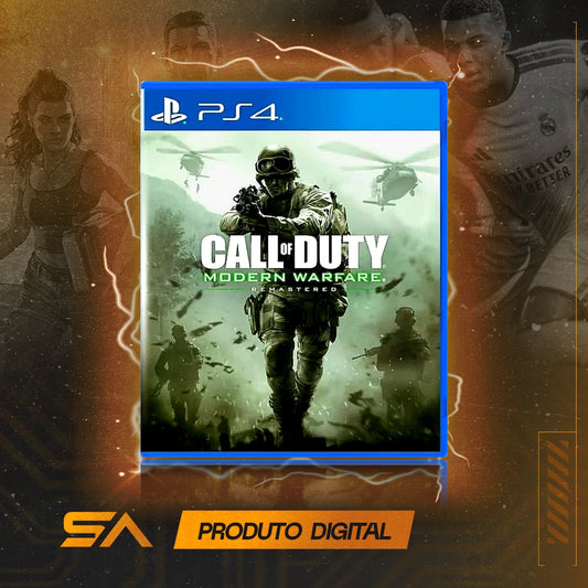 Capa oficial do jogo Call of Duty: Modern Warfare Remastered para PS4 em Mídia Digital