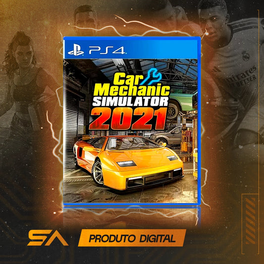 Capa oficial do jogo Car Mechanic Simulator 2021 para PS4 em Mídia Digital