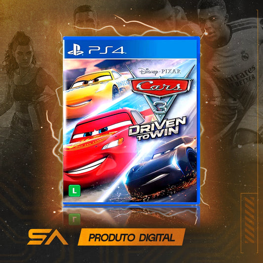 Capa oficial do jogo Carros 3 Correndo - Vencer para PS4 em Mídia Digital