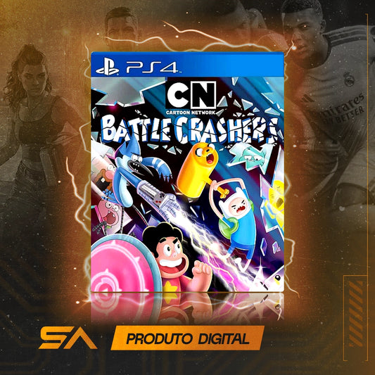 Capa oficial do jogo Cartoon Network: Battle Crashers para PS4 em Mídia Digital