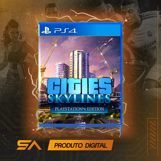 Capa oficial do jogo Cities Skylines - Playstation 4 Edition para PS4 em Mídia Digital