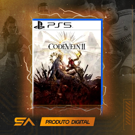 Capa oficial do jogo Code Vein II para PS5 em Mídia Digital