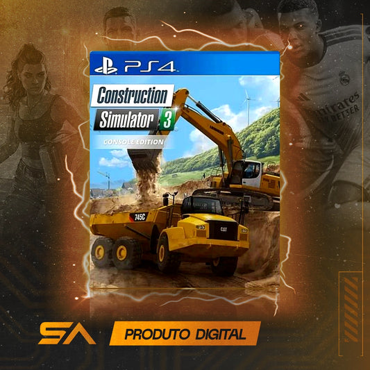 Capa oficial do jogo Construction Simulator 3 Console Edition para PS4 em Mídia Digital