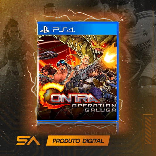 Capa oficial do jogo Contra: Operation Galuga para PS4 em Mídia Digital