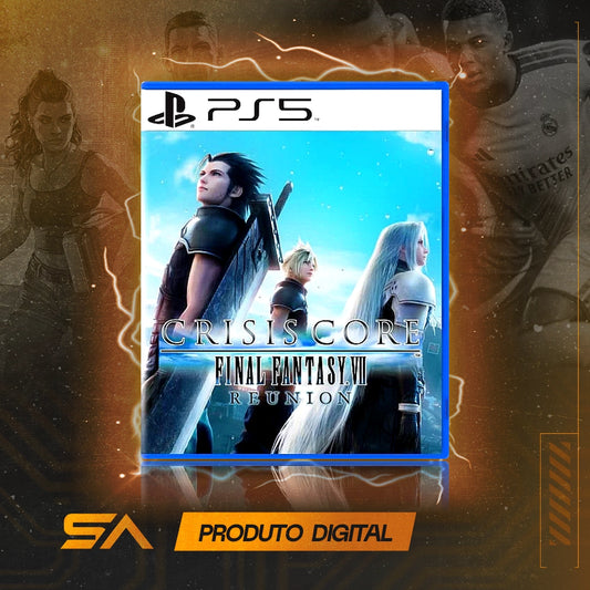 Capa oficial do jogo Crisis Core: Final Fantasy VII Reunion para PS5 em Mídia Digital