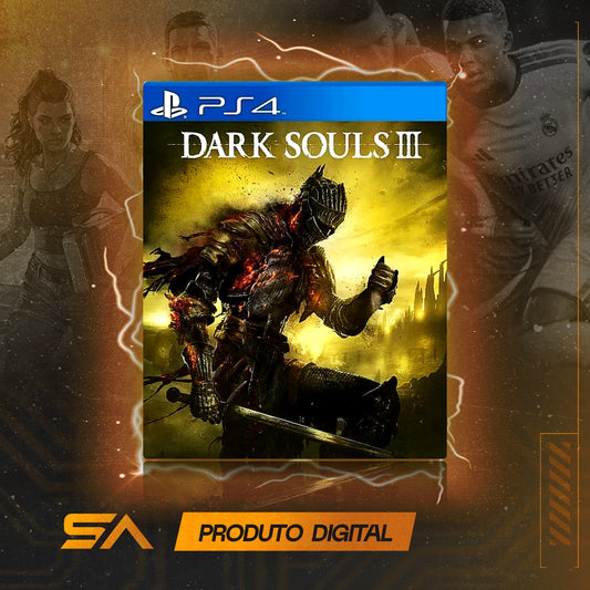 Capa oficial do jogo Dark Souls 3 para PS4 em Mídia Digital