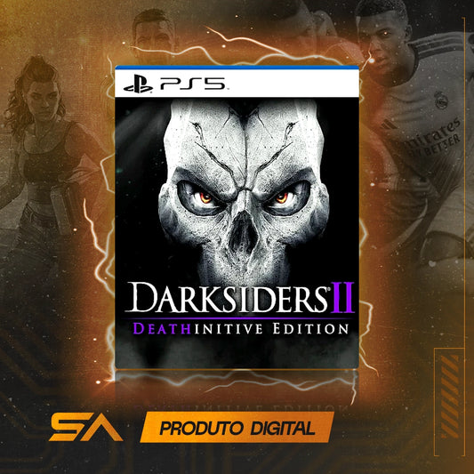 Capa oficial do jogo Darksiders 2 Deathinitive Edition para PS5 em Mídia Digital