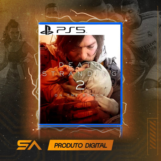 Capa oficial do jogo Death Stranding 2: On The Beach para PS5 em Mídia Digital