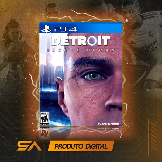 Capa oficial do jogo Detroit Become Human para PS4 em Mídia Digital
