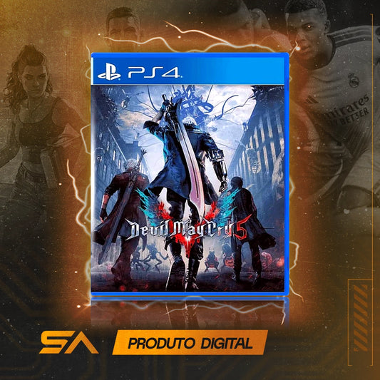 Capa oficial do jogo Devil May Cry 5 para PS4 em Mídia Digital