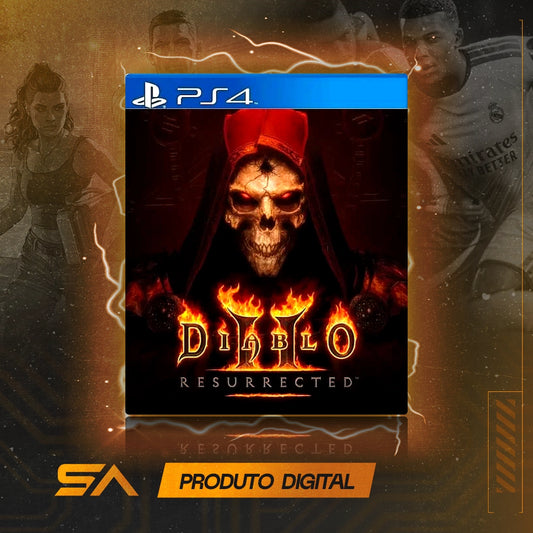Capa oficial do jogo Diablo II Resurrected para PS4 em Mídia Digital
