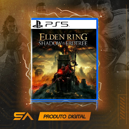 Capa oficial do jogo DLC Expansão Shadow of The Erdtree Edition para PS5 em Mídia Digital