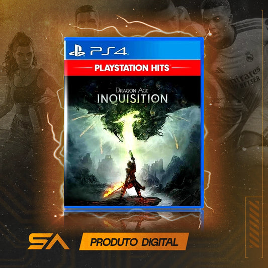 Capa oficial do jogo Dragon Age Inquisition para PS4 em Mídia Digital