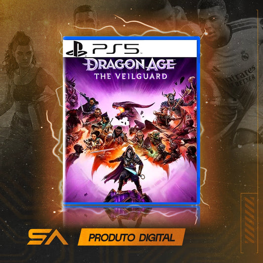 Capa oficial do jogo Dragon Age The Veilguard para PS5 em Mídia Digital