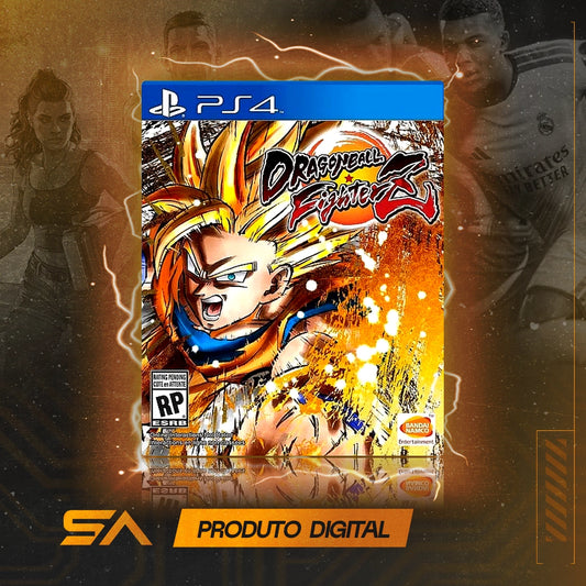 Capa oficial do jogo Dragon Ball Fighter Z para PS4 em Mídia Digital