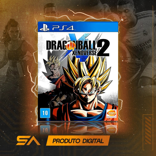 Capa oficial do jogo Dragon Ball Xenoverse 2 para PS4 em Mídia Digital