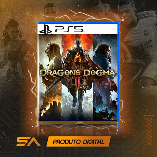 Capa oficial do jogo Dragon's Dogma 2 para PS5 em Mídia Digital