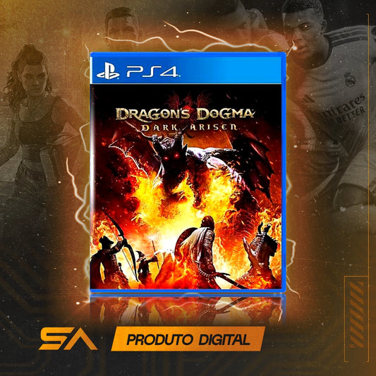 Capa oficial do jogo Dragon's Dogma: Dark Arisen para PS4 em Mídia Digital