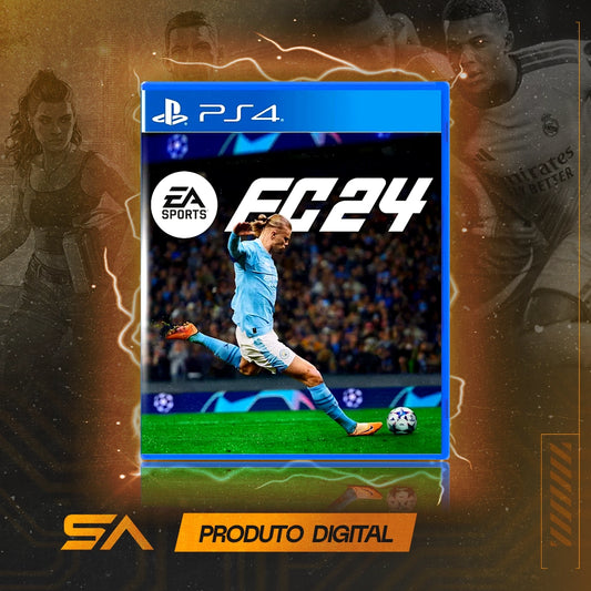 Capa oficial do jogo EA SPORTS FC 2024 FIFA 24 Edição Standard para PS4 em Mídia Digital