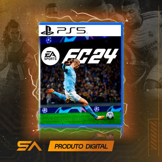 Capa oficial do jogo EA SPORTS FC 2024 FIFA 24 Edição Standard para PS5 em Mídia Digital