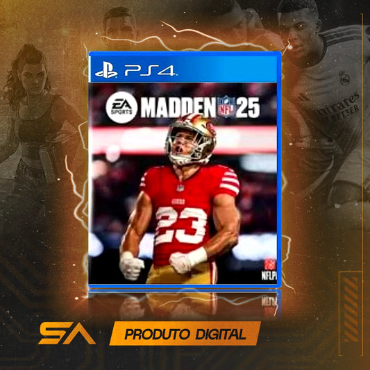 Capa oficial do jogo EA SPORTS Madden Nfl 25 para PS4 em Mídia Digital