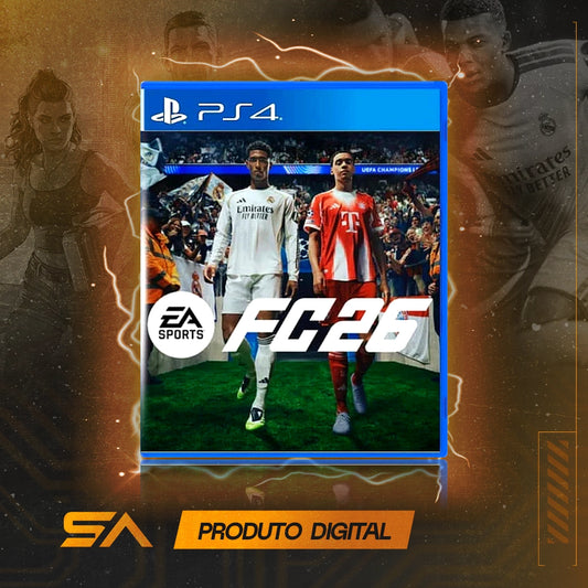 Capa oficial do jogo Edição Standard do EA SPORTS FC 26 para PS4 em Mídia Digital