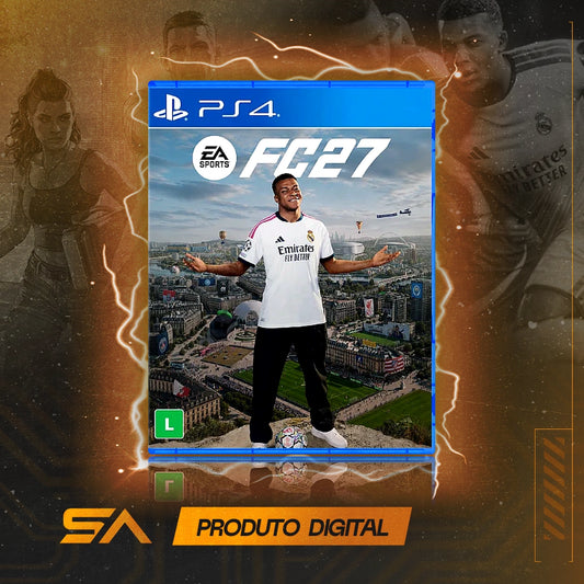 Capa oficial do jogo Edição Standard do EA SPORTS FC 27 - Pré Venda para PS4 em Mídia Digital