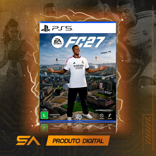 Capa oficial do jogo Edição Standard do EA SPORTS FC 27 - Pré Venda para PS5 em Mídia Digital