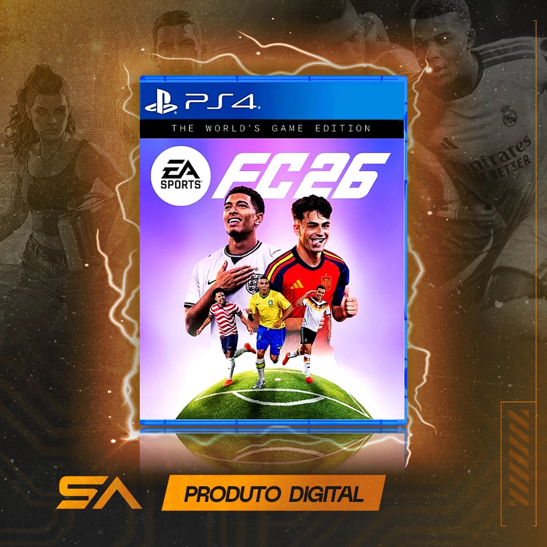 Capa oficial do jogo Edição The World's Game do EA SPORTS FC™ 26 para PS4 em Mídia Digital