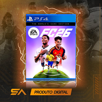 Capa oficial do jogo Edição The World's Game do EA SPORTS FC™ 26 para PS4 em Mídia Digital