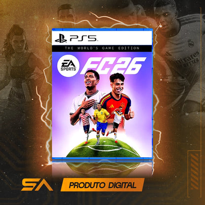 Capa oficial do jogo Edição The World's Game do EA SPORTS FC™ 26 para PS5 em Mídia Digital