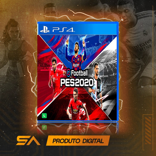 Capa oficial do jogo Efootball PES 2020 para PS4 em Mídia Digital