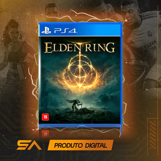 Capa oficial do jogo Elden Ring para PS4 em Mídia Digital