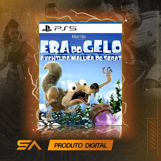 Capa oficial do jogo Era do Gelo Aventura Maluca do Scrat para PS5 em Mídia Digital