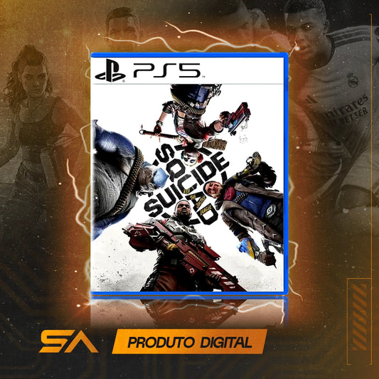 Capa oficial do jogo Esquadrão Suicida: Mate A Liga da Justiça para PS5 em Mídia Digital