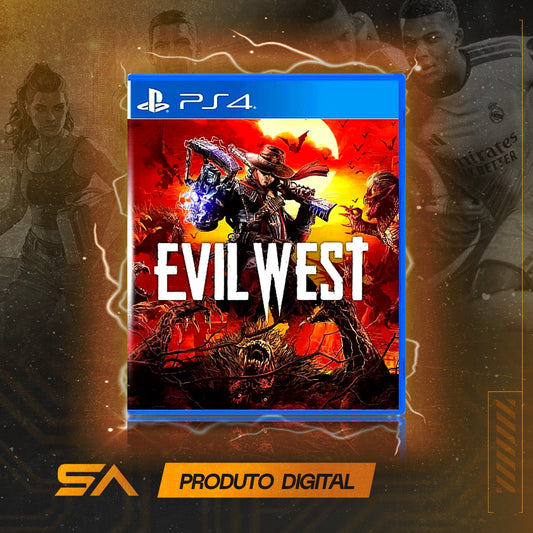 Capa oficial do jogo Evil West para PS4 em Mídia Digital