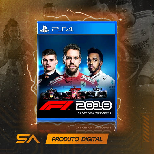 Capa oficial do jogo F1 18 Formula 1 - 2018 para PS4 em Mídia Digital