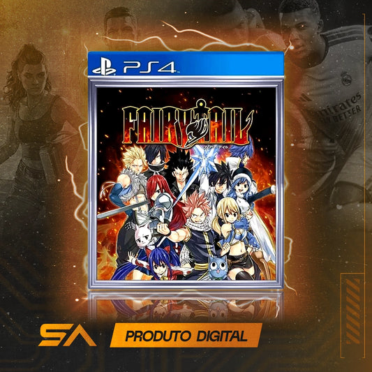 Capa oficial do jogo Fairy Tail para PS4 em Mídia Digital