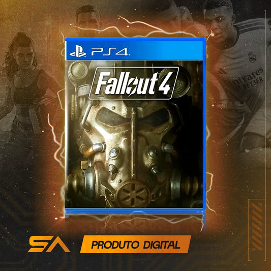 Capa oficial do jogo Fallout 4 para PS4 em Mídia Digital
