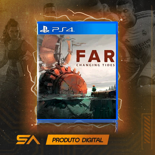 Capa oficial do jogo Far: Changing Tides para PS4 em Mídia Digital