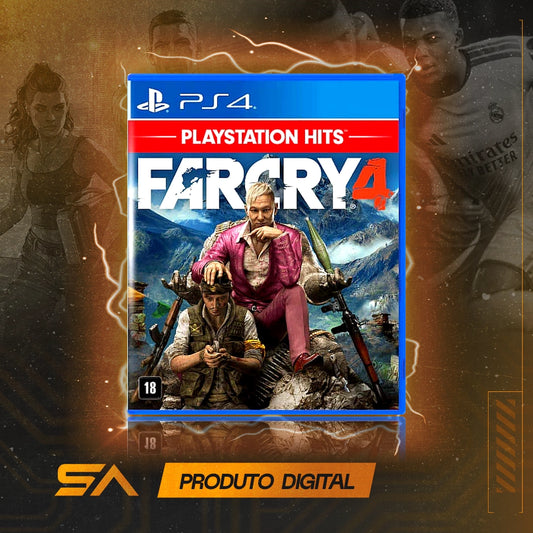 Capa oficial do jogo Far Cry 4 para PS4 em Mídia Digital