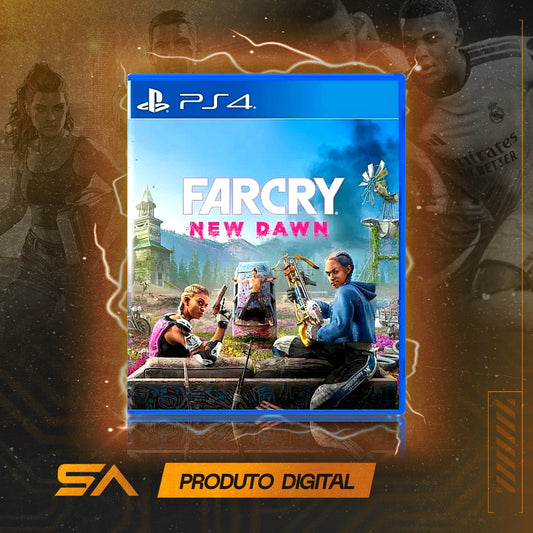 Capa oficial do jogo Far Cry New Dawn para PS4 em Mídia Digital