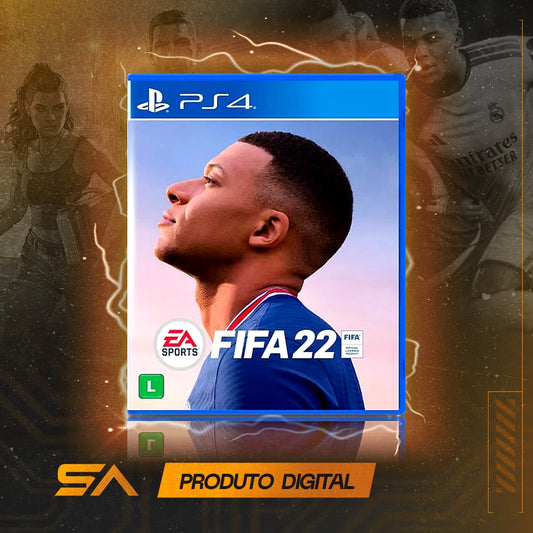 Capa oficial do jogo FIFA 22 - FIFA 2022 Edição Standard para PS4 em Mídia Digital