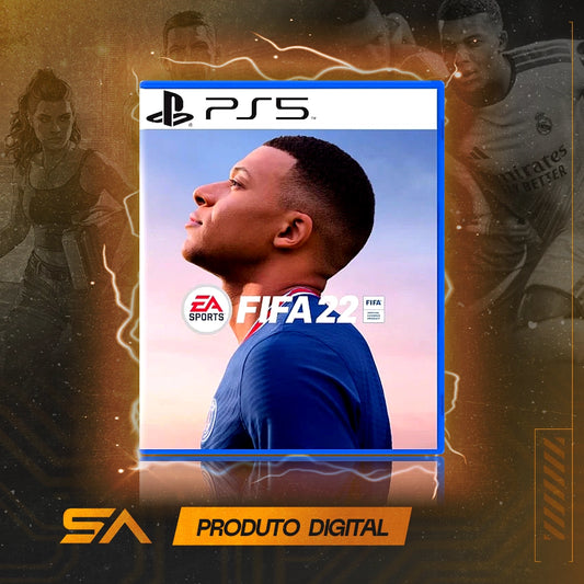 Capa oficial do jogo FIFA 22 - FIFA 2022 Edição Standard para PS5 em Mídia Digital