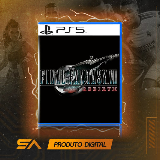 Capa oficial do jogo Final Fantasy VII Rebirth para PS5 em Mídia Digital
