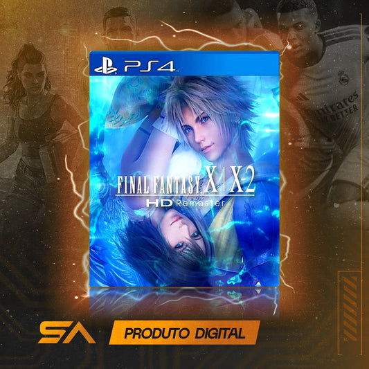 Capa oficial do jogo Final Fantasy X/x-2 HD Remaster para PS4 em Mídia Digital