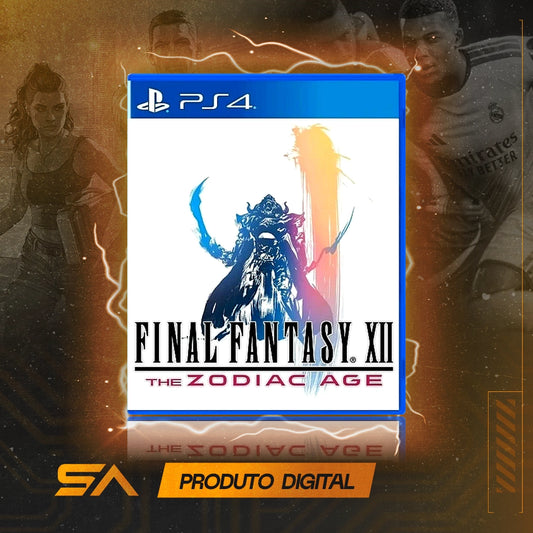 Capa oficial do jogo Final Fantasy XII The Zodiac Age para PS4 em Mídia Digital