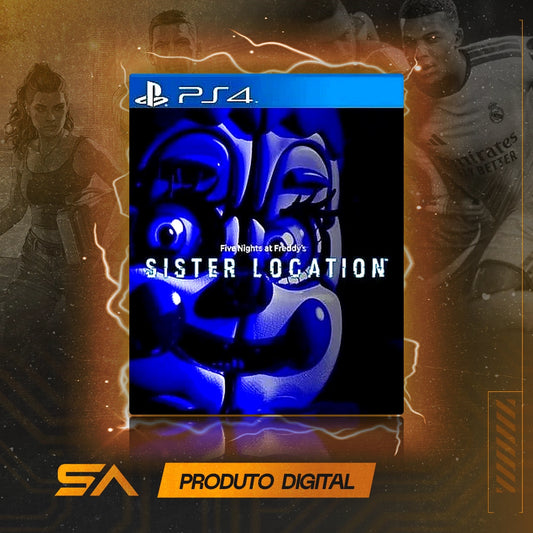 Capa oficial do jogo Five Nights at Freddy's: Sister Location para PS4 em Mídia Digital