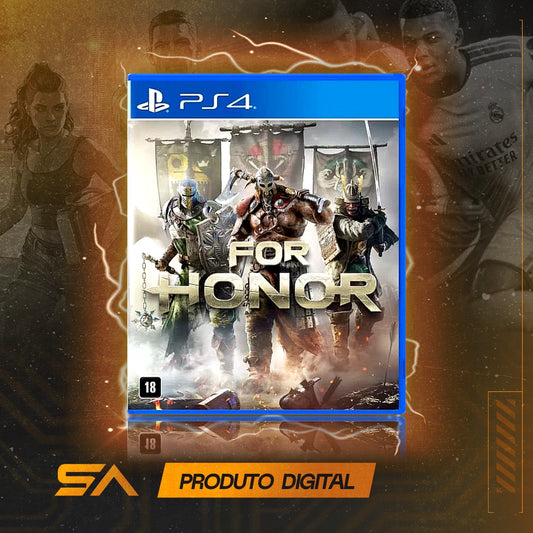 Capa oficial do jogo For Honor para PS4 em Mídia Digital